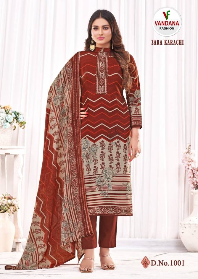 Vandana F Zara Karachi Vol 2 Cotton Dress Material Catalog
